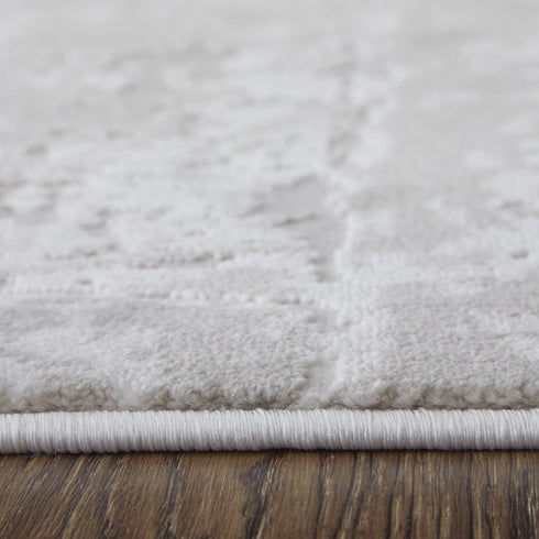 8' X 11' Taupe And Silver Abstract Distressed Area Rug