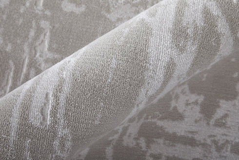 8' X 11' Taupe And Silver Abstract Distressed Area Rug