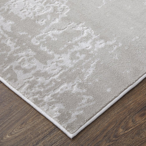 8' X 11' Taupe And Silver Abstract Distressed Area Rug