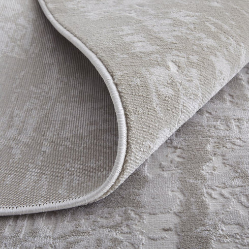 8' X 11' Taupe And Silver Abstract Distressed Area Rug