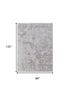 8' X 11' Taupe And Silver Abstract Distressed Area Rug