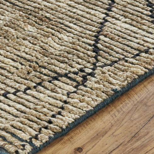 6' X 9' Gray Wool Geometric Hand Knotted Area Rug