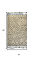 6' X 9' Gray Wool Geometric Hand Knotted Area Rug