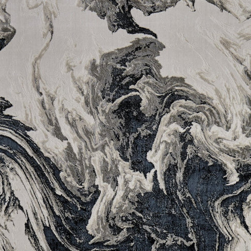 9' X 12' Ivory Black and Taupe Abstract Power Loom Area Rug