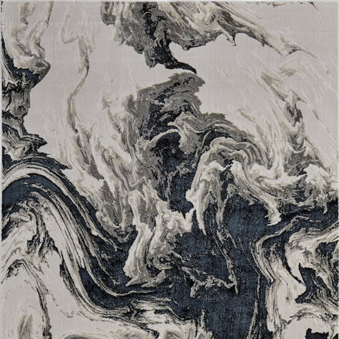 9' X 12' Ivory Black and Taupe Abstract Power Loom Area Rug