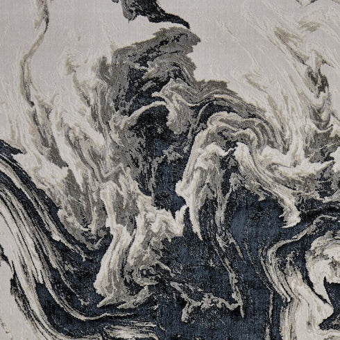 9' X 12' Ivory Black and Taupe Abstract Power Loom Area Rug