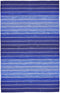 8' X 11' Blue Wool Striped Hand Woven Area Rug
