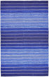 8' X 11' Blue Wool Striped Hand Woven Area Rug