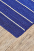 8' X 11' Blue Wool Striped Hand Woven Area Rug