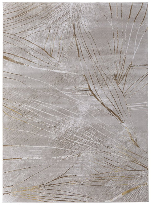 8' X 11' Silver Brown and Taupe Abstract Power Loom Area Rug