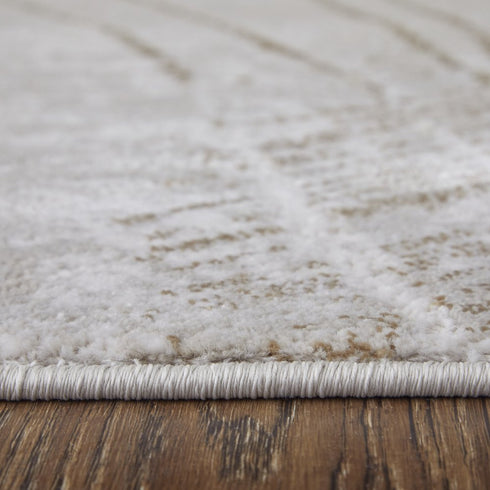 8' X 11' Silver Brown and Taupe Abstract Power Loom Area Rug