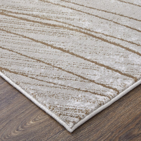 8' X 11' Silver Brown and Taupe Abstract Power Loom Area Rug