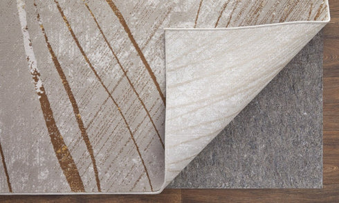 8' X 11' Silver Brown and Taupe Abstract Power Loom Area Rug