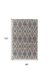 8' X 11' Tan and Gray Geometric Hand Woven Area Rug