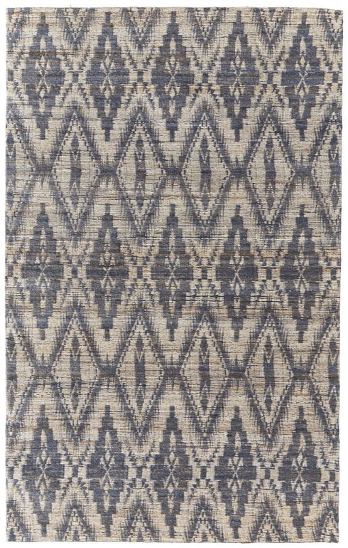 8' X 11' Tan and Gray Geometric Hand Woven Area Rug