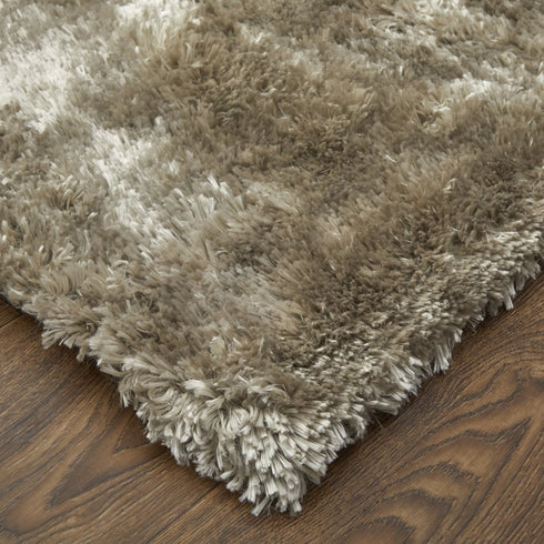 7' X 10' Gold Shag Hand Tufted Area Rug