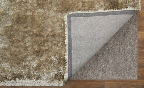 7' X 10' Gold Shag Hand Tufted Area Rug