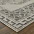 8' X 11' Gray and Ivory Abstract Power Loom Worn Faded Area Rug
