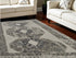 8' X 11' Gray and Ivory Abstract Power Loom Worn Faded Area Rug