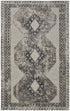 8' X 11' Gray and Ivory Abstract Power Loom Worn Faded Area Rug