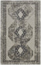 8' X 11' Gray and Ivory Abstract Power Loom Worn Faded Area Rug