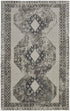 8' X 11' Gray and Ivory Abstract Power Loom Worn Faded Area Rug