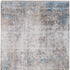 8' X 11' Ivory Gray and Blue Abstract Power Loom Area Rug With Fringe