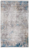 8' X 11' Ivory Gray and Blue Abstract Power Loom Area Rug With Fringe
