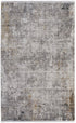 8' X 11' Ivory Taupe and Gray Abstract Power Loom Distressed Area Rug With Fringe