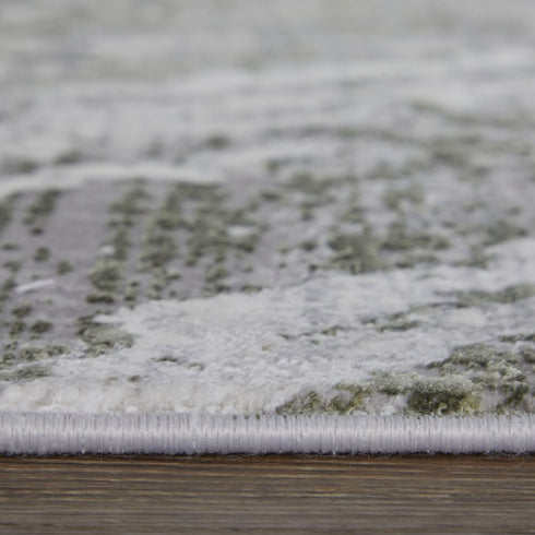 8' X 11' Taupe and Gray Abstract Power Loom Area Rug With Fringe