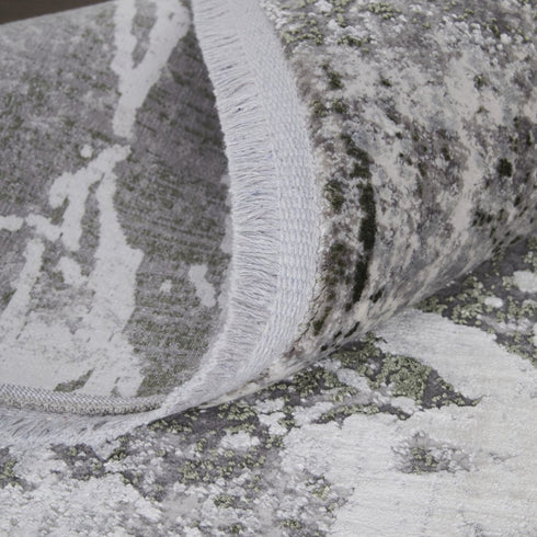 8' X 11' Taupe and Gray Abstract Power Loom Area Rug With Fringe