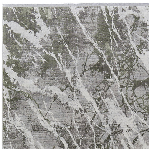 8' X 11' Taupe and Gray Abstract Power Loom Area Rug With Fringe