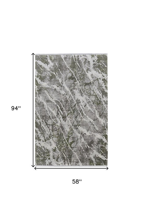 8' X 11' Taupe and Gray Abstract Power Loom Area Rug With Fringe
