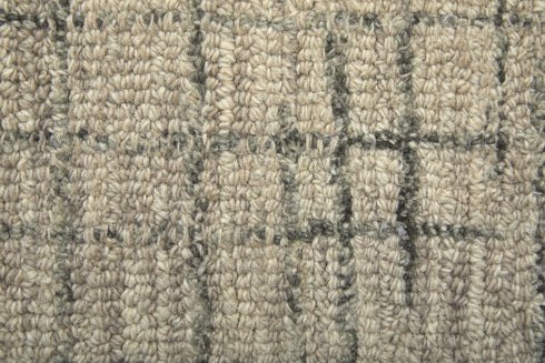 9' X 12' Ivory and Gray Wool Hand Tufted Distressed Area Rug