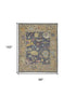 8' X 12' Gold Blue and Purple Wool Oriental Hand Knotted Area Rug With Fringe
