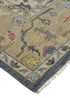 8' X 12' Gold Blue and Purple Wool Oriental Hand Knotted Area Rug With Fringe