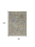 8' X 12' Purple Gray and Gold Wool Oriental Hand Knotted Area Rug With Fringe