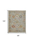 9' X 13' Gray Red and Yellow Wool Oriental Hand Knotted Area Rug With Fringe