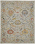 9' X 13' Gray Red and Yellow Wool Oriental Hand Knotted Area Rug With Fringe