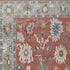 9' X 13' Gray Red and Ivory Wool Floral Hand Knotted Area Rug With Fringe