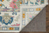 8' X 12' Blue Ivory and Pink Wool Floral Hand Knotted Area Rug With Fringe