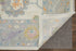 9' X 13' Gray Ivory and Orange Wool Floral Hand Knotted Area Rug With Fringe