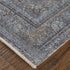 9' X 13' Gray and Silver Oriental Power Loom Worn Faded Area Rug