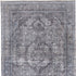 9' X 13' Gray and Silver Oriental Power Loom Worn Faded Area Rug