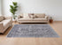 9' X 13' Gray and Silver Oriental Power Loom Worn Faded Area Rug