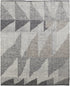 8' X 12' Gray and Ivory Wool Geometric Hand Knotted Area Rug