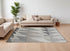 8' X 12' Gray and Ivory Wool Geometric Hand Knotted Area Rug