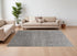 9' X 13' Gray and Ivory Wool Checkered Hand Knotted Worn Faded Area Rug