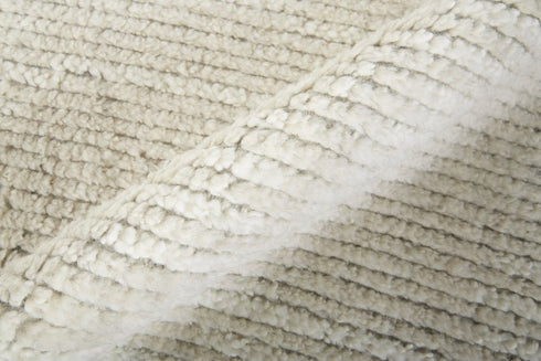 8' X 10' Tan and Ivory Wool Hand Knotted Area Rug