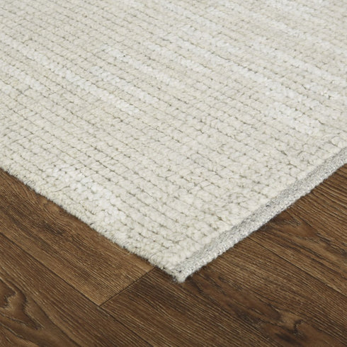 8' X 10' Tan and Ivory Wool Hand Knotted Area Rug